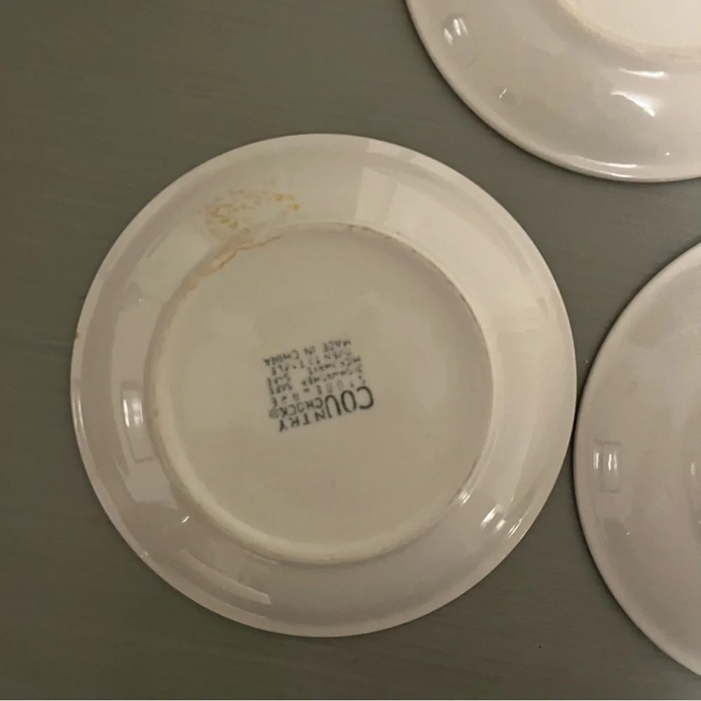Country Crock Stoneware 3 Dessert Plates Green